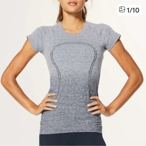 Lululemon Womens Ombre Gray Swiftly Tech Short Sleeve Top - Picture 1 of 4